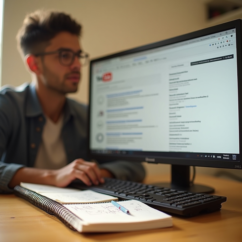 YouTube search bar with autocomplete suggestions visible for keyword research on a desktop browser